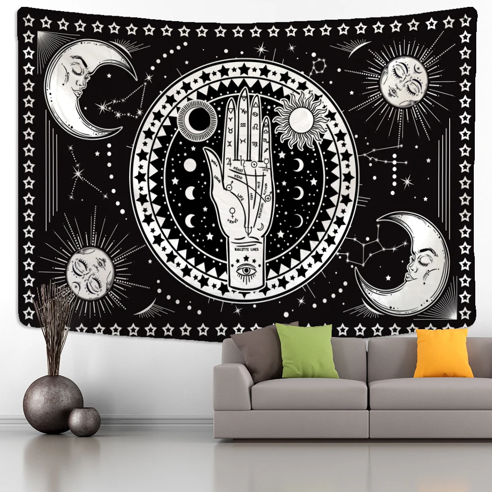 Stregonazione stregoneria arazzo appeso a parete arazzi Baphomet occulto parete di casa nero Cool Decor Home Decor Room Dec