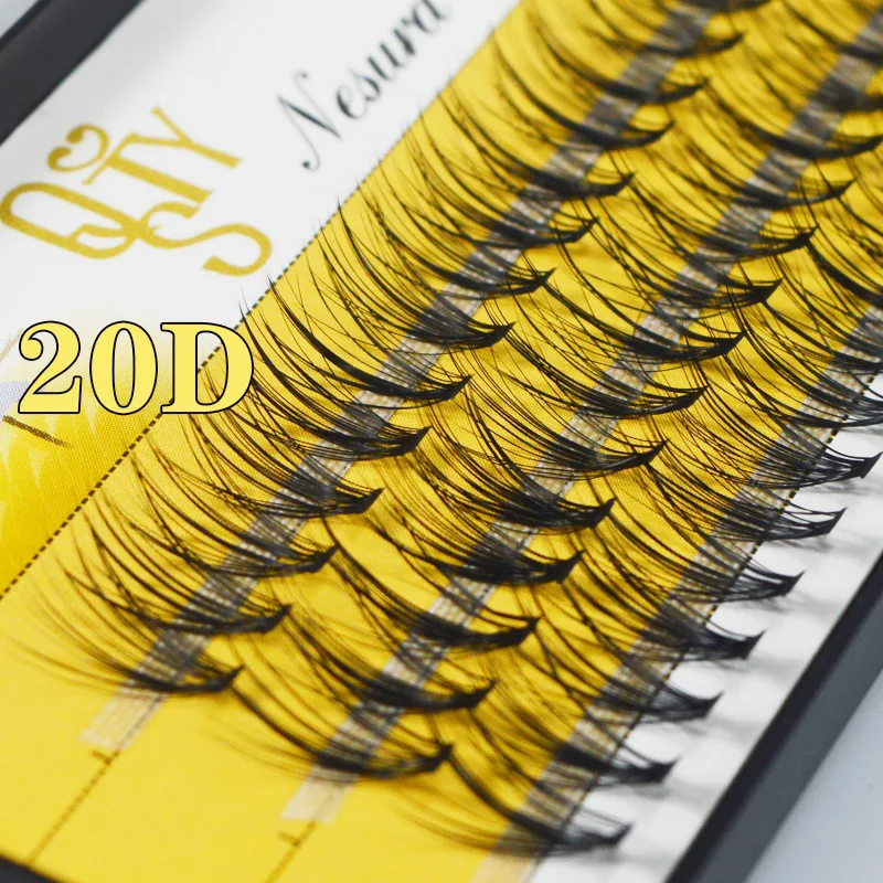 20D/30D Mink Eyelashes Extension C/D Curl 60 Bundes Fans Lashes Natural Clusters Eyelash Russian Volume Individual Makeup