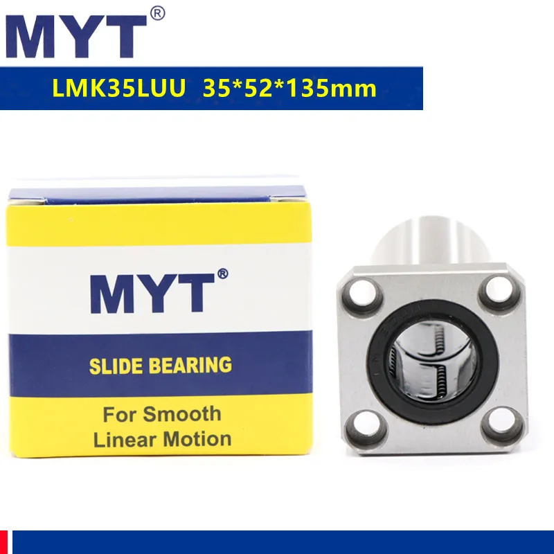 

MYT high precision LMK35LUU long square flange linear bearing LMK35L for 35mm CNC router 3d printer parts 35*52*135 mm