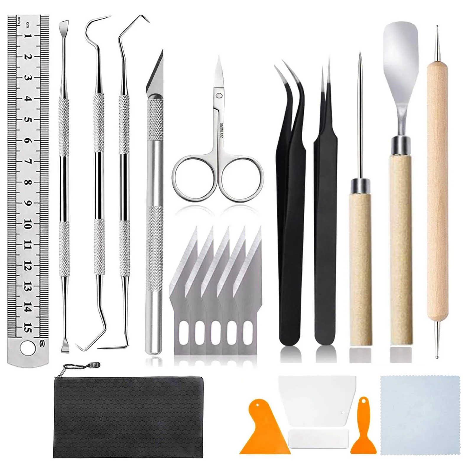 22PCS/Set Craft Vinyl Weeding Tools Set Basic For Cricut Cameos Silhouttes Lettering Card Making