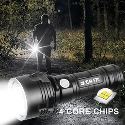 Anjoet Powerful LED Flashlight L2 XHP70.2 Tactical Torch USB Rechargeable Linterna Waterproof Lamp Ultra Bright Lantern Camping