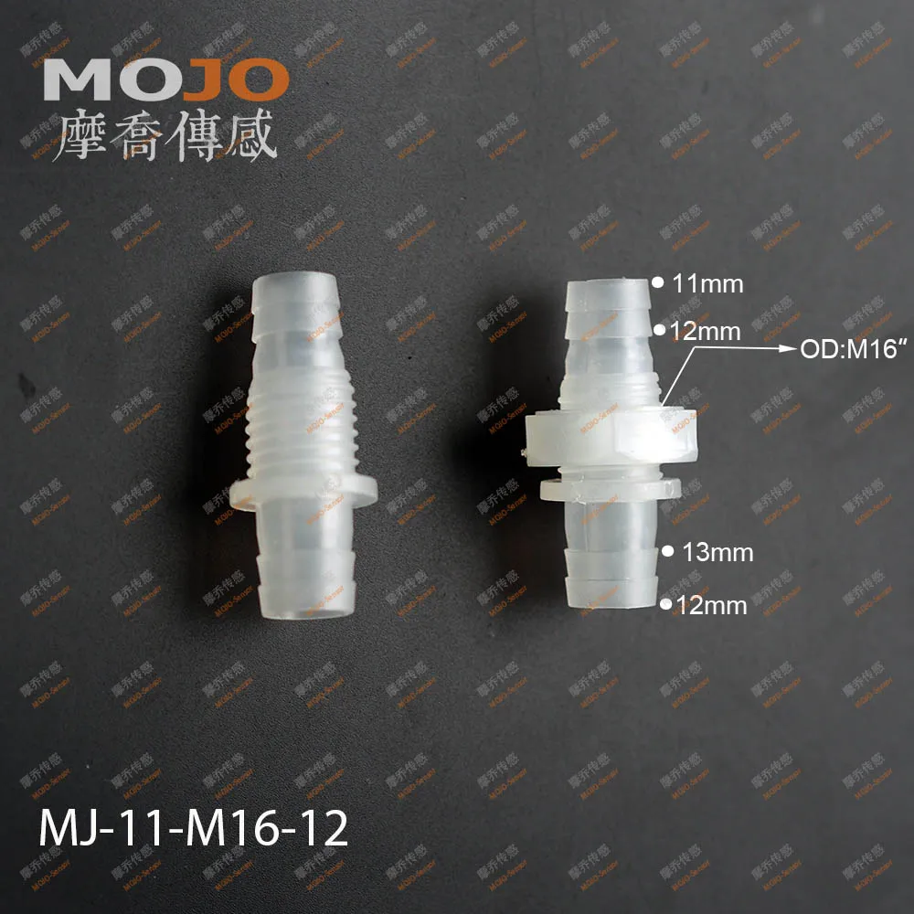 

2020 (10pcs/Lots) MJ-11-M16-12 straight-through joint 11mm to 12mm to M16 male thread connector pipe fitting