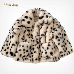 Susy Fashion New Baby Girl Boy Winter Jacket Leopard Faux Fur Thick Infant Toddle Warm Coat Fur Baby Clothes Outwear 1-8Y