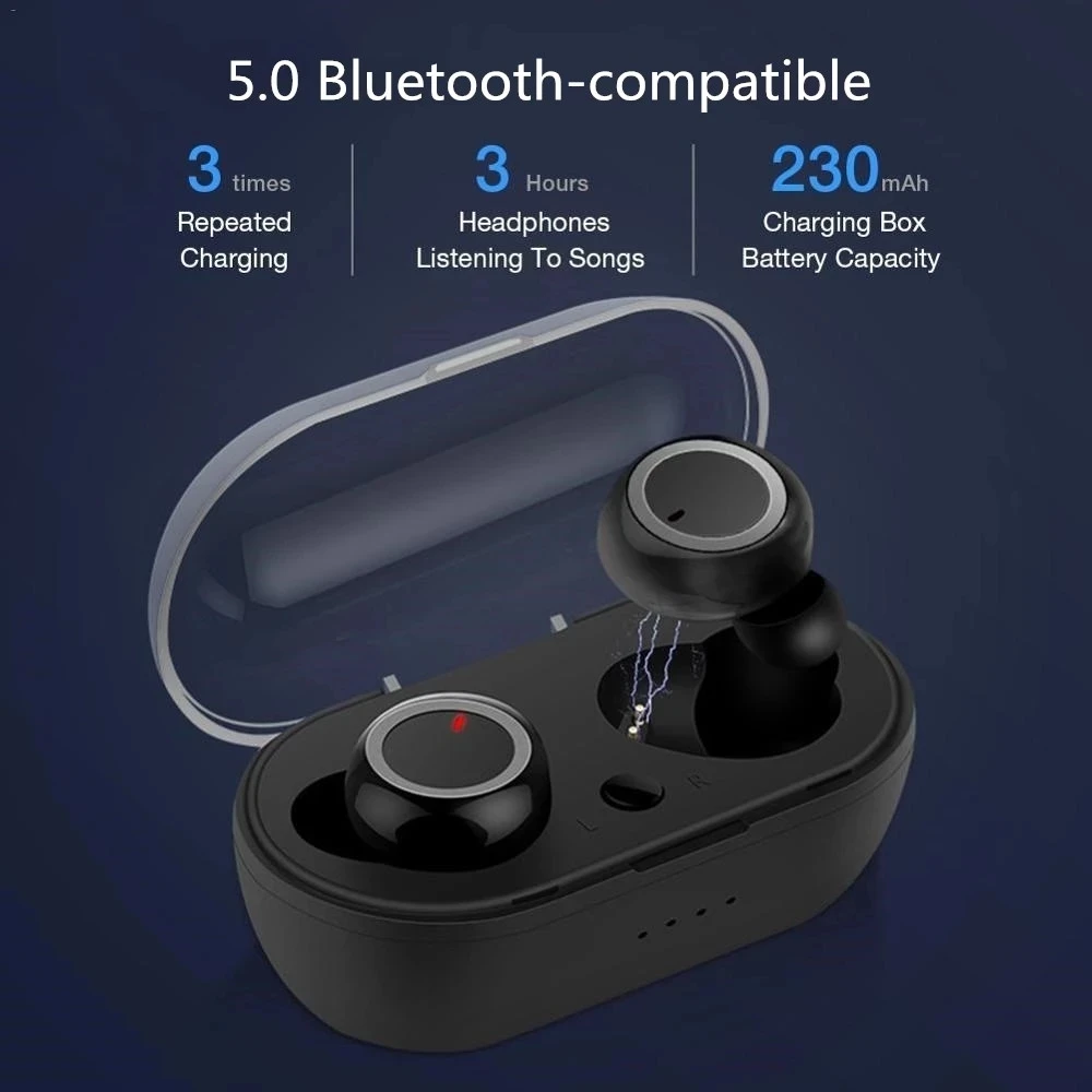 Y50 Bluetooth Earphone TWS Wireless 5.0 Stereo Headphone Earphones Earbuds Stereo Gaming Headset With Charging Box for All Phone