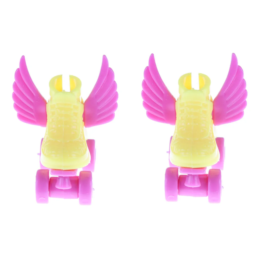 1Pair/2Pcs Roller Skate Fancy Doll Shoes Toys for Girls Decorative Play House Doll Accessories 3cm Kids Toy Roller