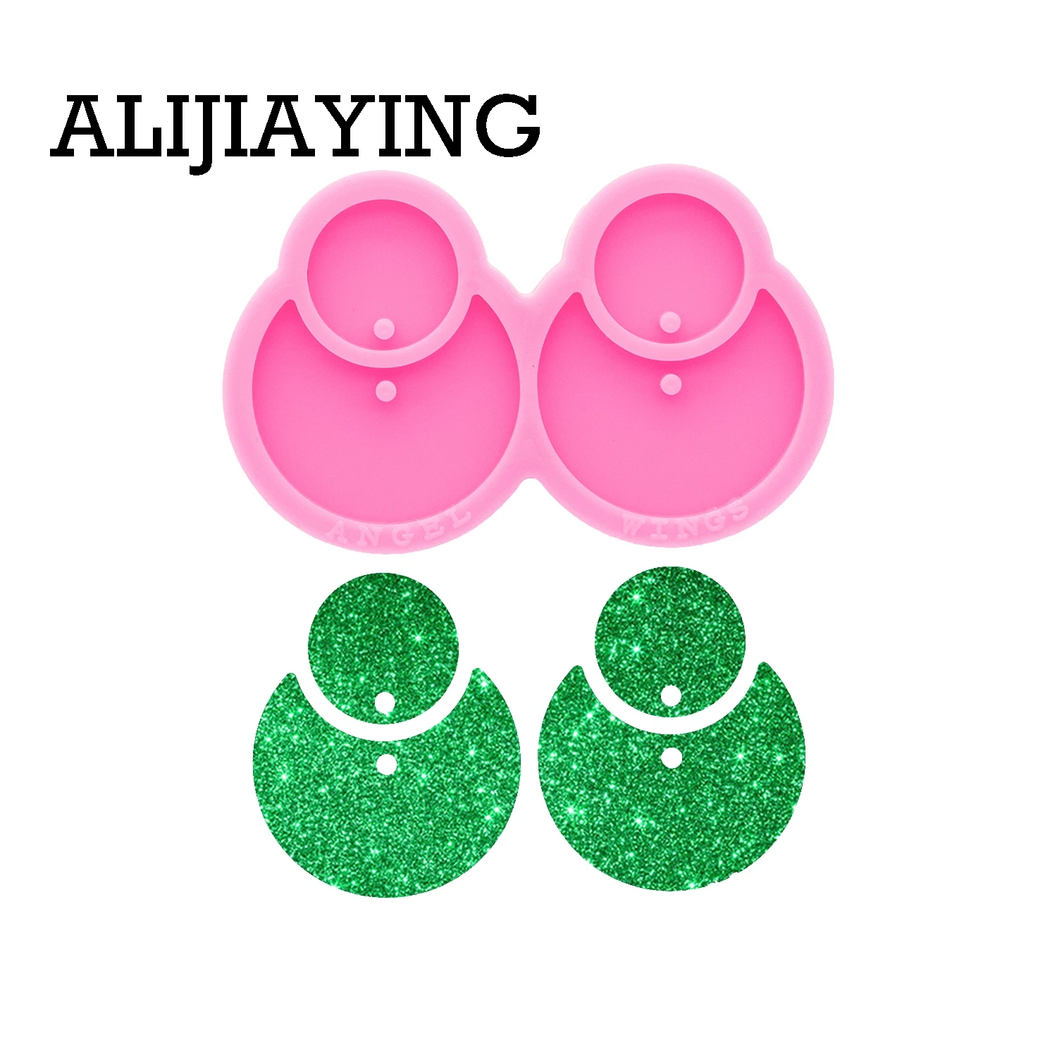 DY0723 Glossy Moon shape Earrings Silicone Mold Circle Resin Pendant Mould for Epoxy Jewelry Making DIY Crafts