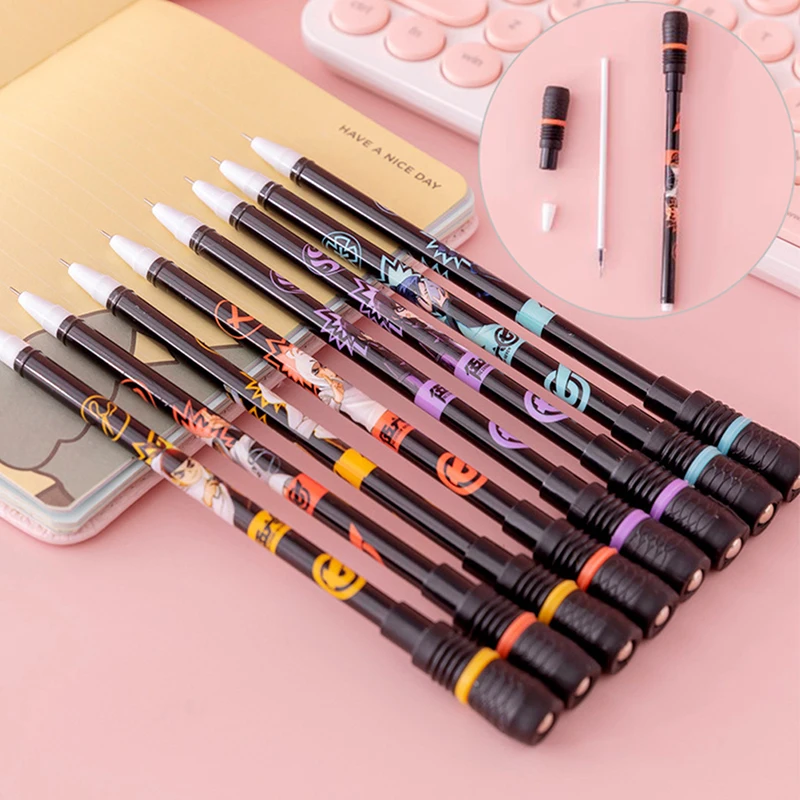 1個ランダムpenspinning非スリップコーティングされた紡績ペンチャンピオンローリング改善chile's学習事務用品