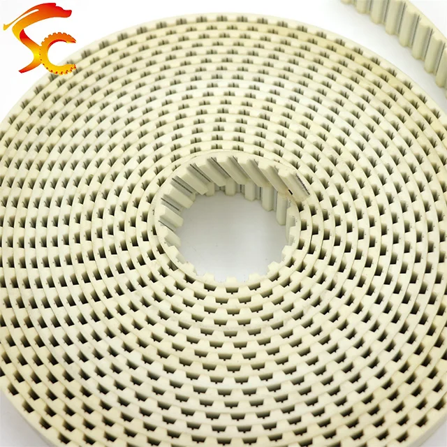 

50meters/Lot AT10 50MM PU open belt AT10 timing belt width 50mm AT10-50MM Polyurethane with steel core Color White (Pitch=10mm)