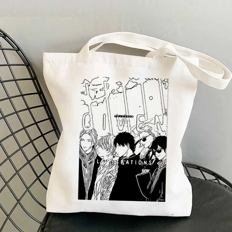 Japanese Anime Given Print Shopper Bag Shopping Bags Handbags Canvas Bag Shoulder Bag Casual Women High Capacity Eco Bag