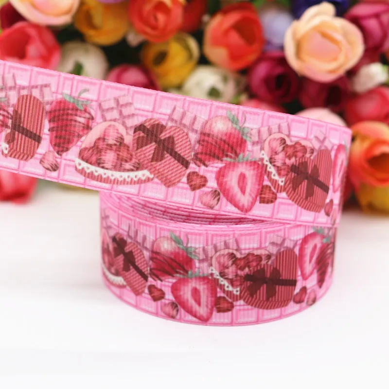 10 Yards 1'' 25MM Ripsband mit Frucht-/Kuchenmuster für Haarschleifen, DIY-Handarbeitsmaterial Y19121001 – Detail 7