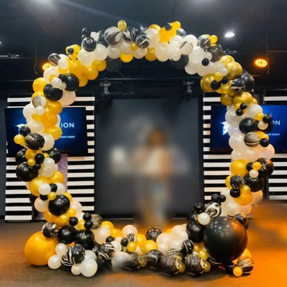 1.5M Round Wedding Arch Metal Background Stand with Base Backdrop for Decoration Silver