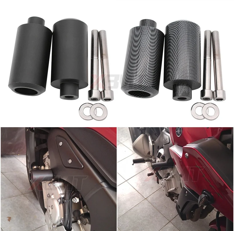 

Motorcycle Black/Carbon No Cut Frame Sliders Crash Falling Protection For Yamaha FZ1 2006 2007 2008 2009 2010 2011