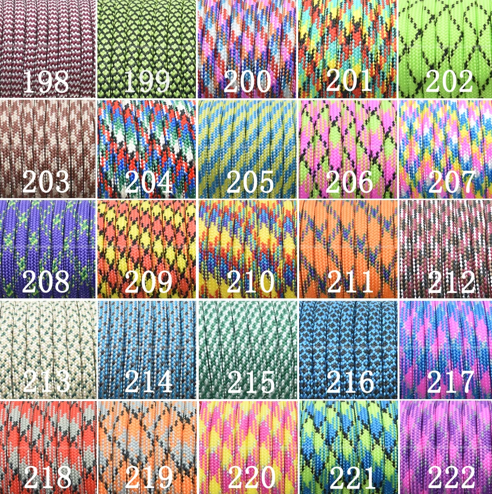 1pcs 550 Paracord Parachute Cord Lanyard Mil Spec Type III 7 Strand Core 100 FT 25 Colors for Climbing Camping Buckle Bracelet