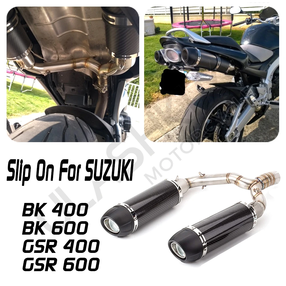 Slip On Exhaust For GSR400 GSR600 BK400 BK600 GSR400 Modified Motorcycle Muffler Exhaust Pipe BK400