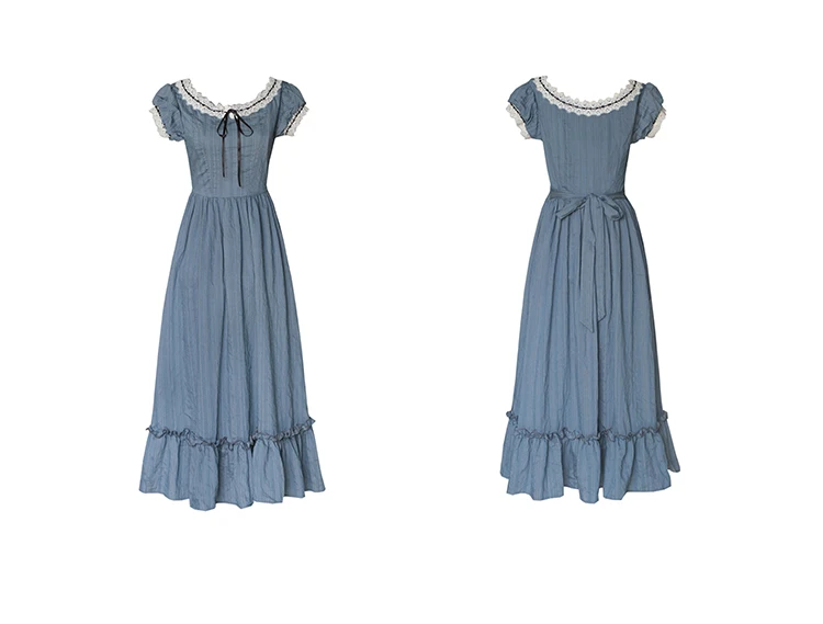 Women Pink Dress Summer Vintage Elegant Slim European Romance Blue Dress  Retro Lace Sexy Slash Neck Casual Everyday Midi Dress - AliExpress