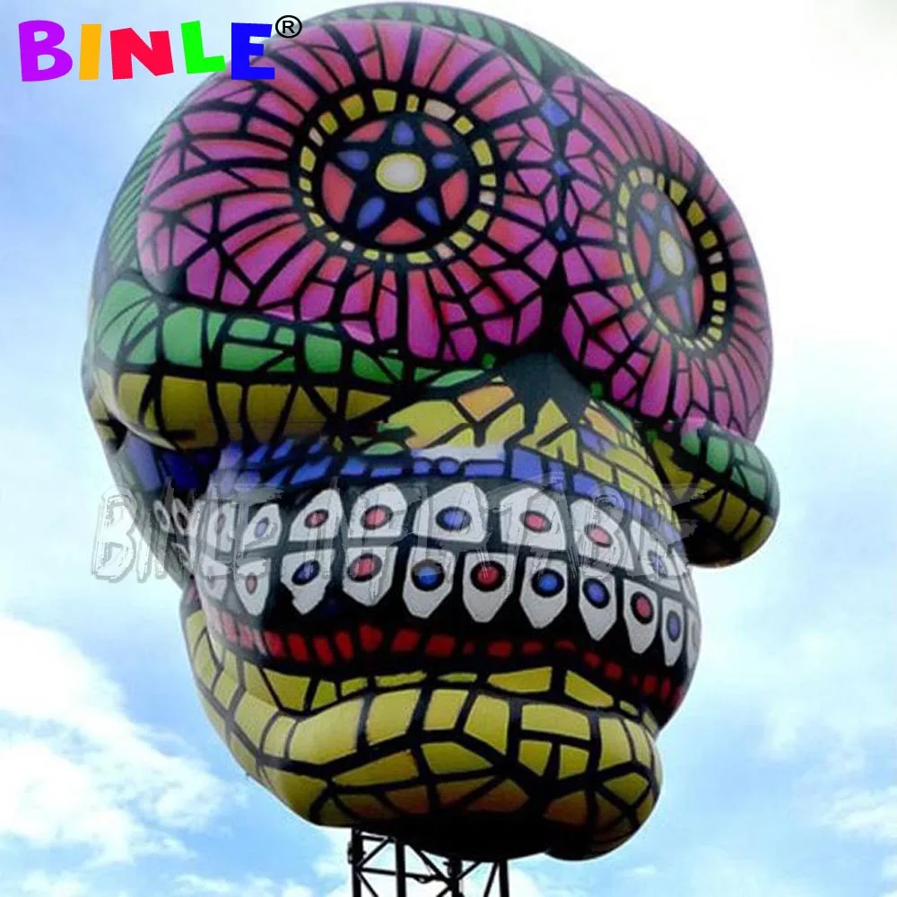 New Arrival festival inflatable skull Halloween for sale giant ghost skeleton head for Club Party Stage Decoration