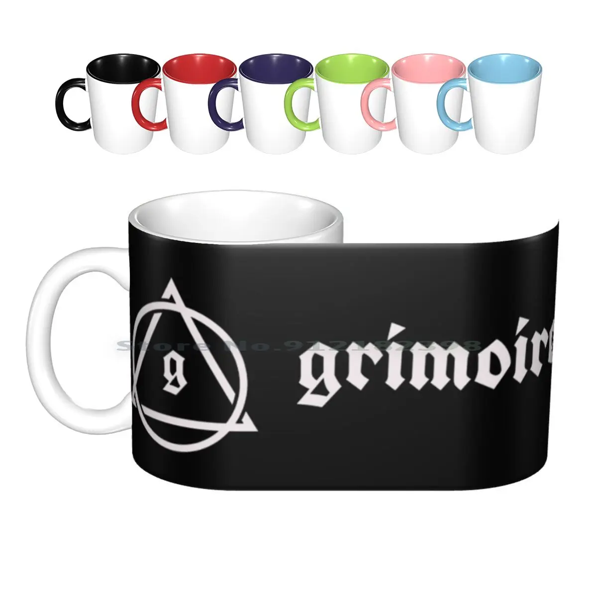 Grimoire Logo Ceramic Mugs Coffee Cups Milk Tea Mug World Of Guild Grimoire Creative Trending Vintage Gift Bottle Cup