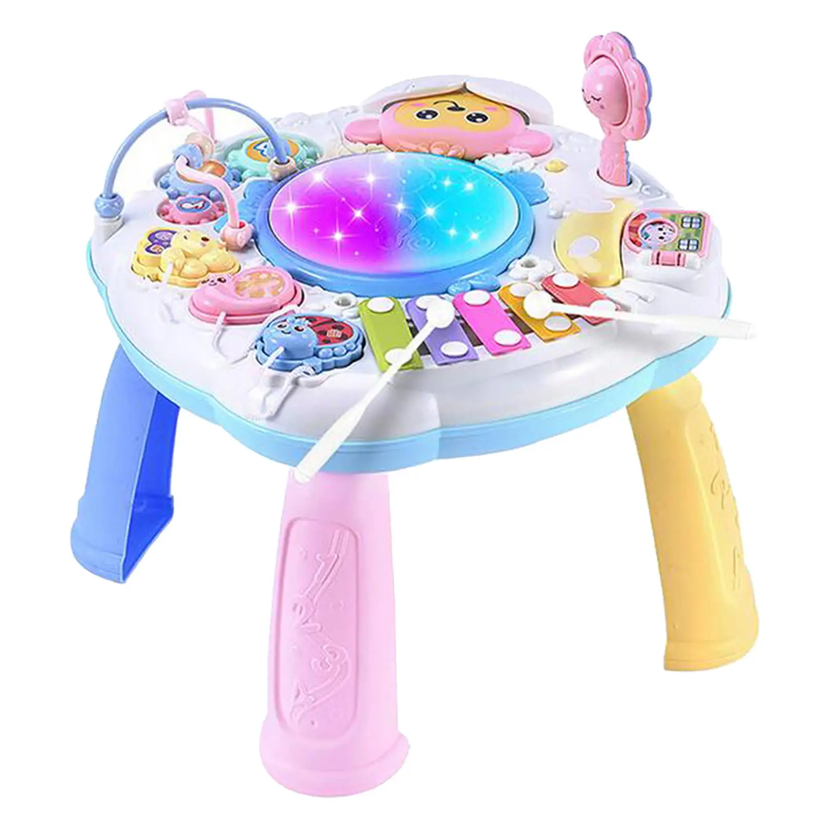 Infants Musical Instrument Learning Table Baby Early Educational Kids Study Activity Center Music Puzzle Game Piano Drums Toys