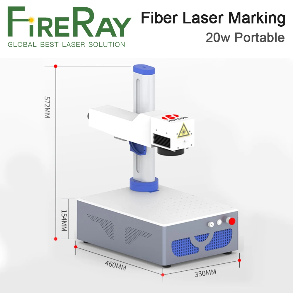 FireRay 1064nm 20W Portable Fiber Laser Marking Machine Marking Range 110x110mm forMetal Stainless Steel