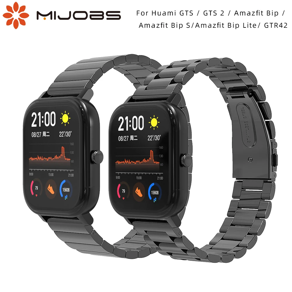 

Для Huami GTS 2 ремешок для Amazfit Bip S металлический браслет из нержавеющей стали 20 мм браслет для Huami GTR 42 мм Сменные аксессуары