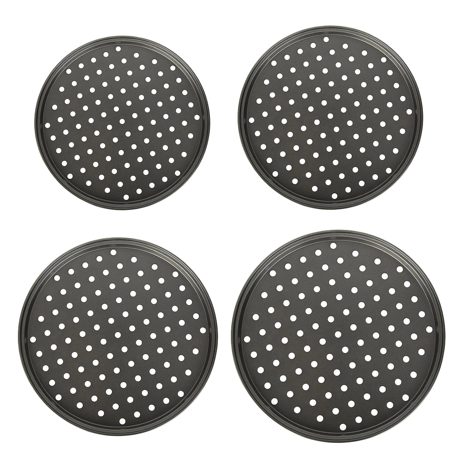 Non-stick Coated Pizza Pan Perforated Carbon Steel Pizza Tray Plate for Kitchen Gill BBQ Party