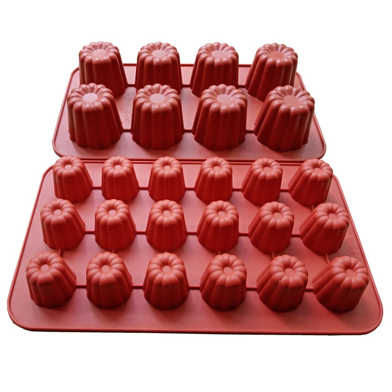 

2Pcs/set Baking tool Moulds Silicone Mold 8 cavity +18 cavity Non-stick Canneles Cake Mold French Dessert Tools