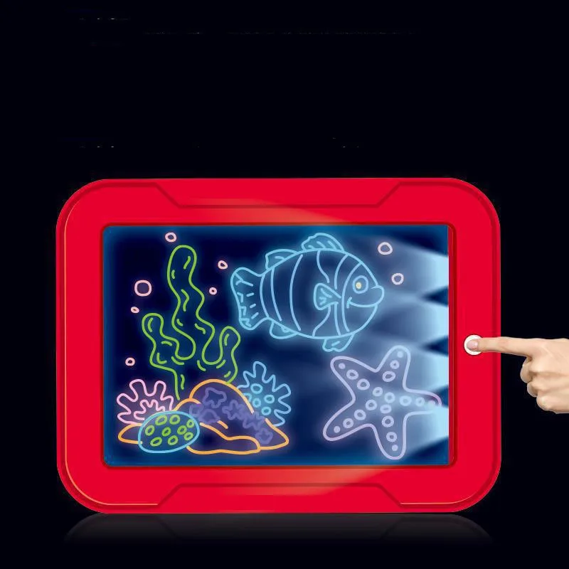 3D Magic Drawing Pad Children\'s Fluorescent Drawing Board Puzzle Luminous Magical Graffiti Writing Pad 3D Luminous Drawing Pad