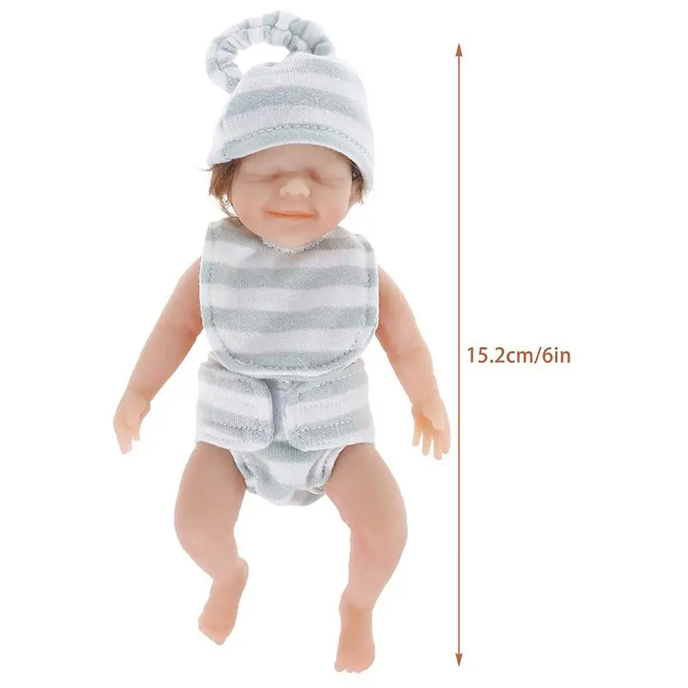 Mini reborn bebê bonecas 6 "realista recém-nascidos bonecas que olhar real silicone bonecas com corpo inteiro para crianças presente de aniversário