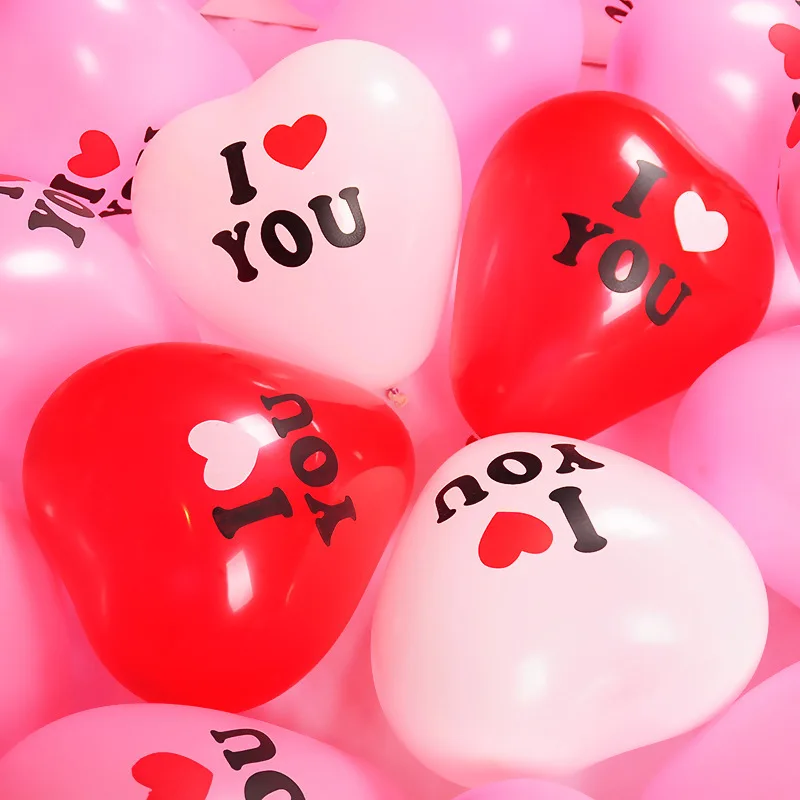 

10/30PCS Heart Shape I Love You Latex Balloon Valentine's Day Wedding Party Decoration Anniversary