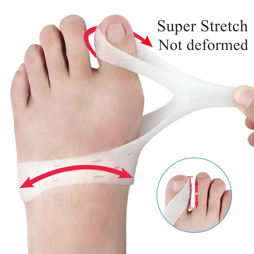 Silicone Toe Separator Hallux Valgus Bunion Corrector Orthotics Feet Bone Thumb Adjuster Correction Pedicure Sock Straightener