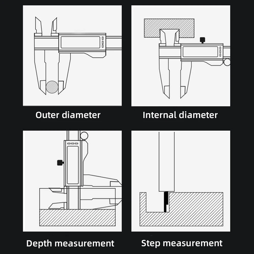 150Mm Chống Trơn Trượt Đo Công Cụ Màn Hình Hiển Thị Kỹ Thuật Số Vernier Caliper Cho Chính Xác Đo Chính Xác Cụ Phần