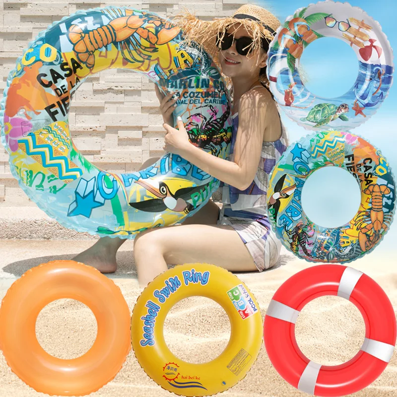 

Cartoon Pool Float Inflatable Circle Swimming Ring for Kids Adult Floating Seat Summer Beach Party Pool Toys 80/90cm