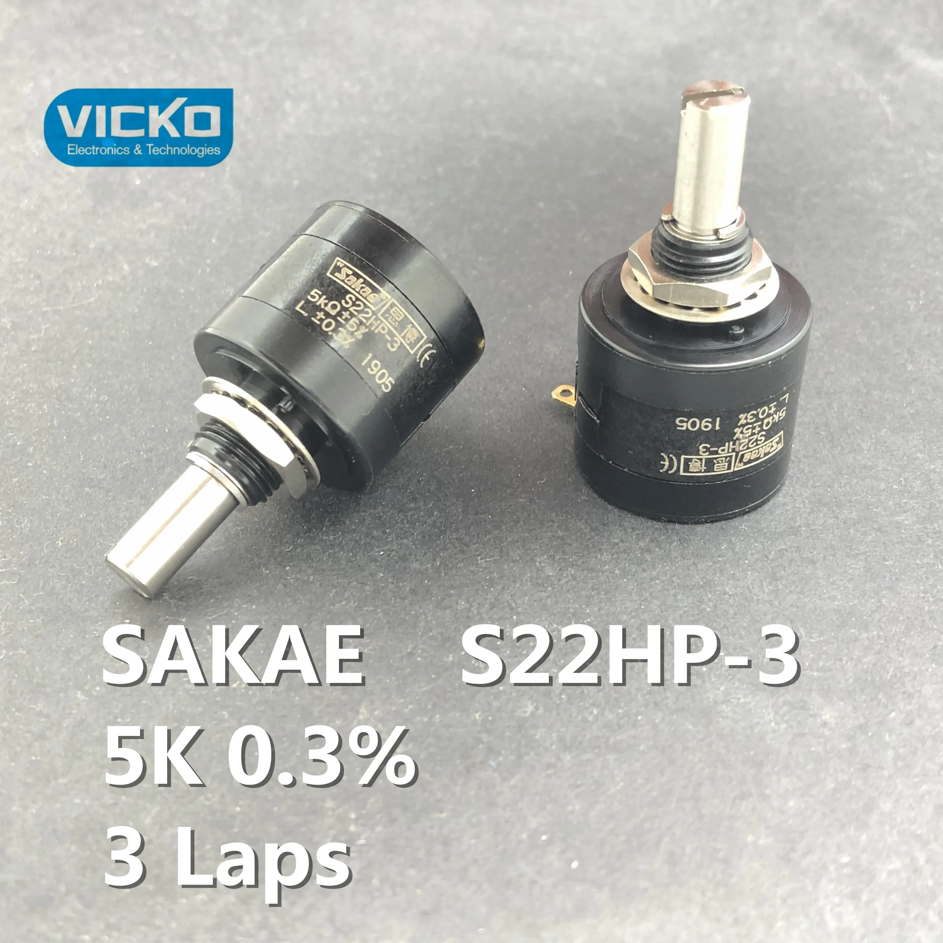 JAPAN SAKAE Potentiometer 3 Laps 22HP-3 5K 0.3% S22HP-3 Multiturn Wirewound Potentiometer switch