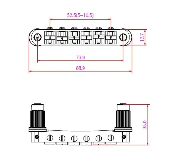 Tune-O-Matic LP SG Electric Guitar Bridge +Guitar Stop Bar Tailpiece with Anchors And Studs for LP SG Guitars Chrome Black