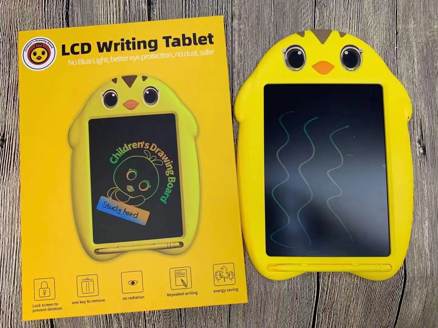 LCD Writing Tablet Kids Toys Cute Cartoon Electronic LCD Screen Drawing Board Handwriting Doodle Board With Pen Educational Gif