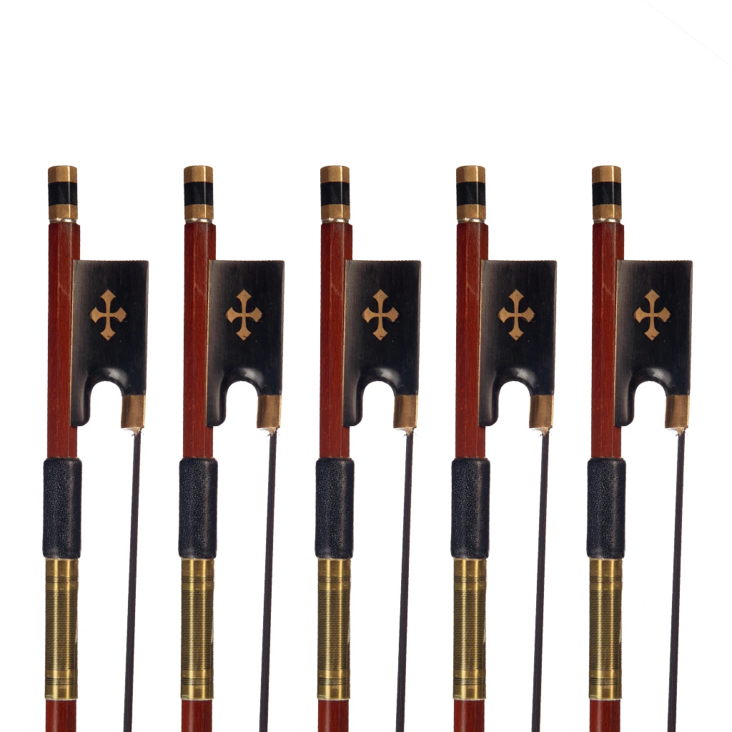 Special Offer 5pcs/1set 4/4 Violin Bow IPE Stick Black Horsehair Ebony Frog Abalone Shell Slide Fast Shipping