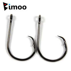 Bimoo 50pcs Circle Hook for Fishing High Carbon Steel Saltwater Fishhook 1 1/0 2/0 3/0 4/0 5/0 6/0 7/0 8/0 9/0 10/0 Sea Fishhook