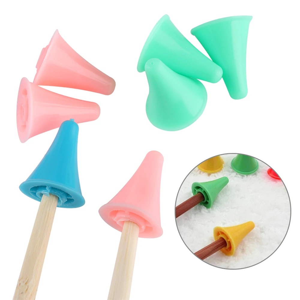 Rubber Knitting Needles Protectors, Point Stoppers, Large and Small Crochet Craft Caps, DIY Sewing Supplies Tool, New, 10Pcs