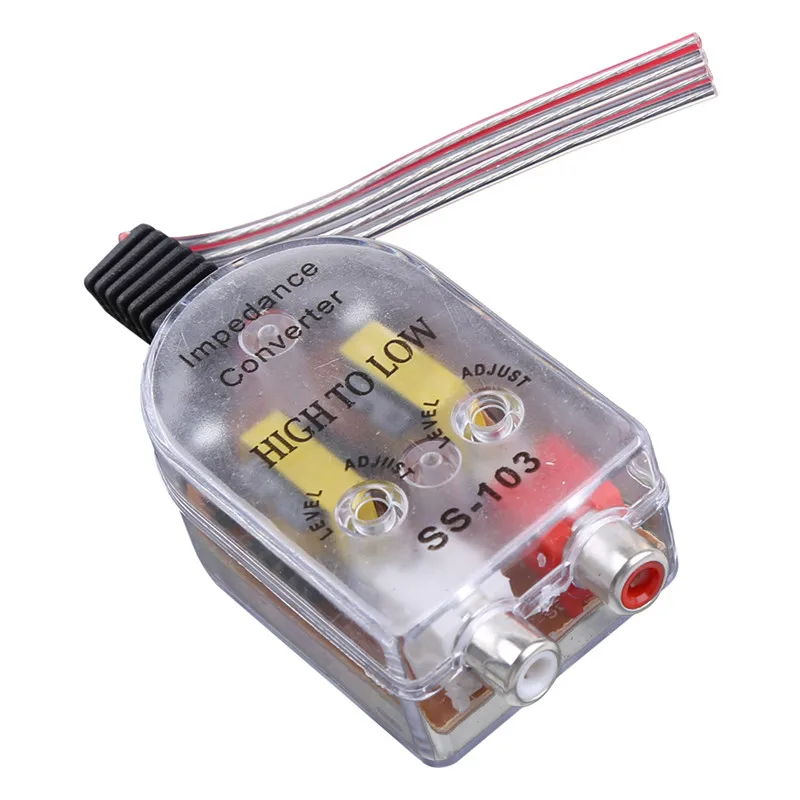 1PC Universal 12V RCA Car Stero Radio Converter Speaker High To Low Amplifier Audio Impedance Converter High Quality C45