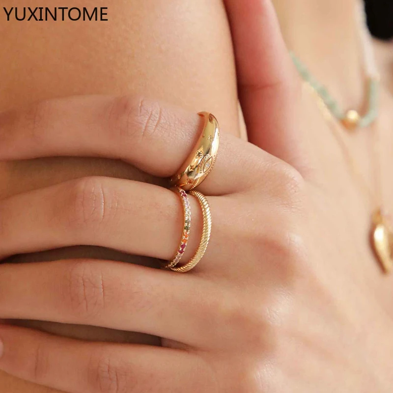 24K Gold Cross Rings Classic Bohemian Retro Style Gold/Silver Color Ring For Women Men Trendy Jewelry Party Friends Gifts