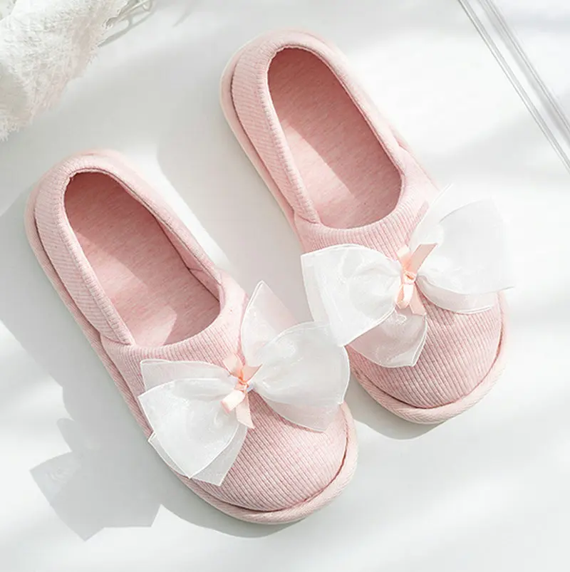 Autumn Package With Thick Bottom Cotton Slippers Women's Indoor Non-Slip Comfortable Pregnant Women's Slippers Female Shoes