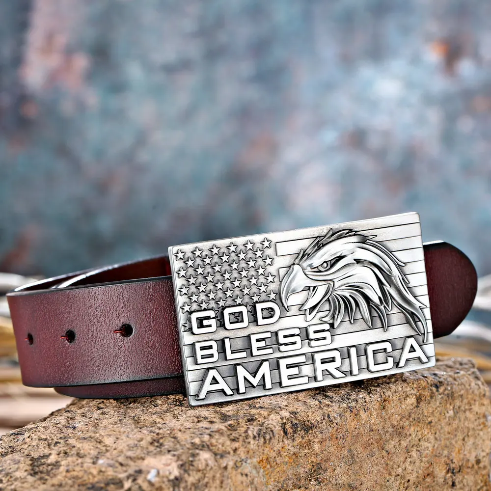 western cowboy belt buckle american flag novel belts buckles for men Apply to 3.8 belt