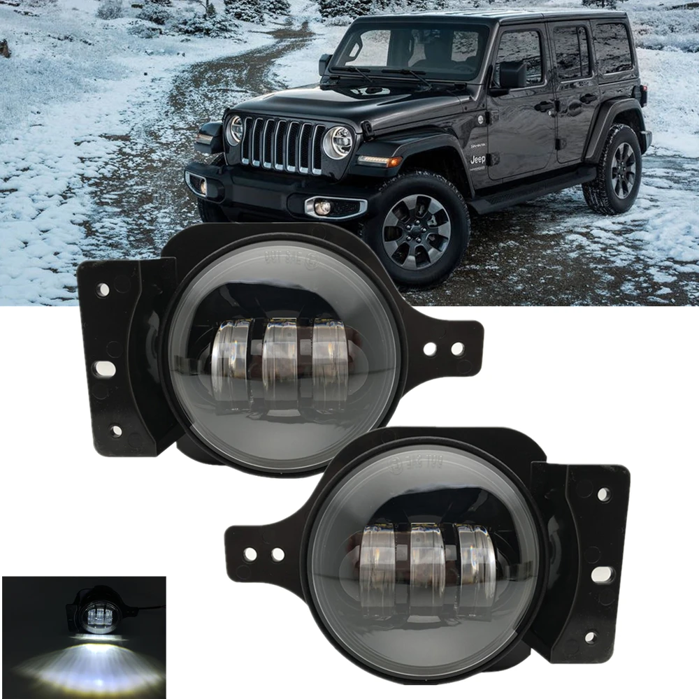 

4 Inch Round Led Fog Lights Mounting Bracket Set For Jeep Wrangler JL 2018 2019 2020