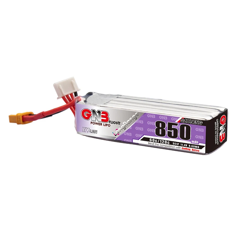 1-10PCS GNB 850mAh 3S 11.4V 60C/120C HV Lipo Battery With XT30U-F Plug for FPV Racing Drone 4 Axis UAV Quadcopter RC Drone Parts