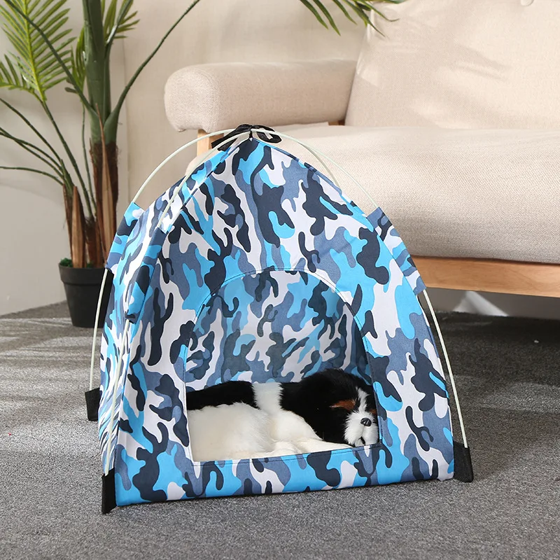 Lovely Pet Cat  Dog Tent Camouflage Soft Foldable Sleeping Mat Pad Portable Warm Kitten Puppy House Kennel