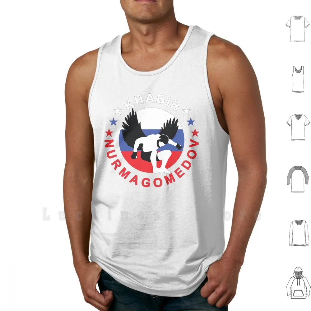 Khabib Nurmagomedov The Eagle Tank Tops Vest 100% Cotton Khabib Nurmagomedov Eagle Ultimate Fighting Champ Dagestan Russia