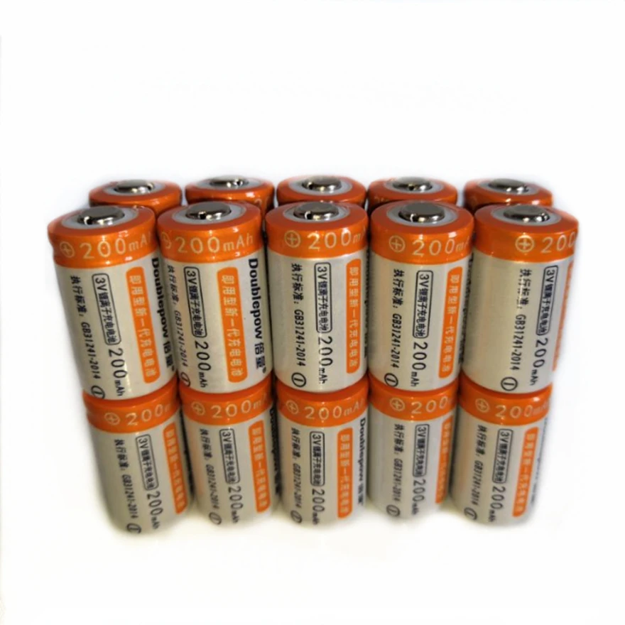 

20pcs/lot High quality 3V 200mAh CR2 rechargeable battery 3V rechargeable lithium battery camera battery