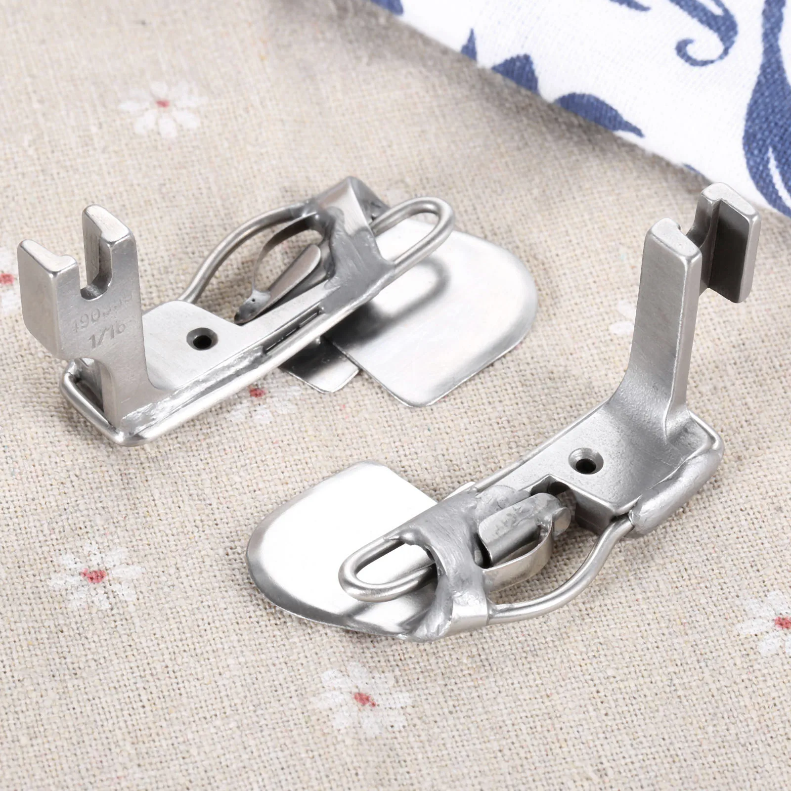 1Pc 1/16 1/8 Steel Industrial Single Needle Flatcar Sewing Machines Hemmer Presser Foot 3-fold Spring Type Hemming Crimping Foot