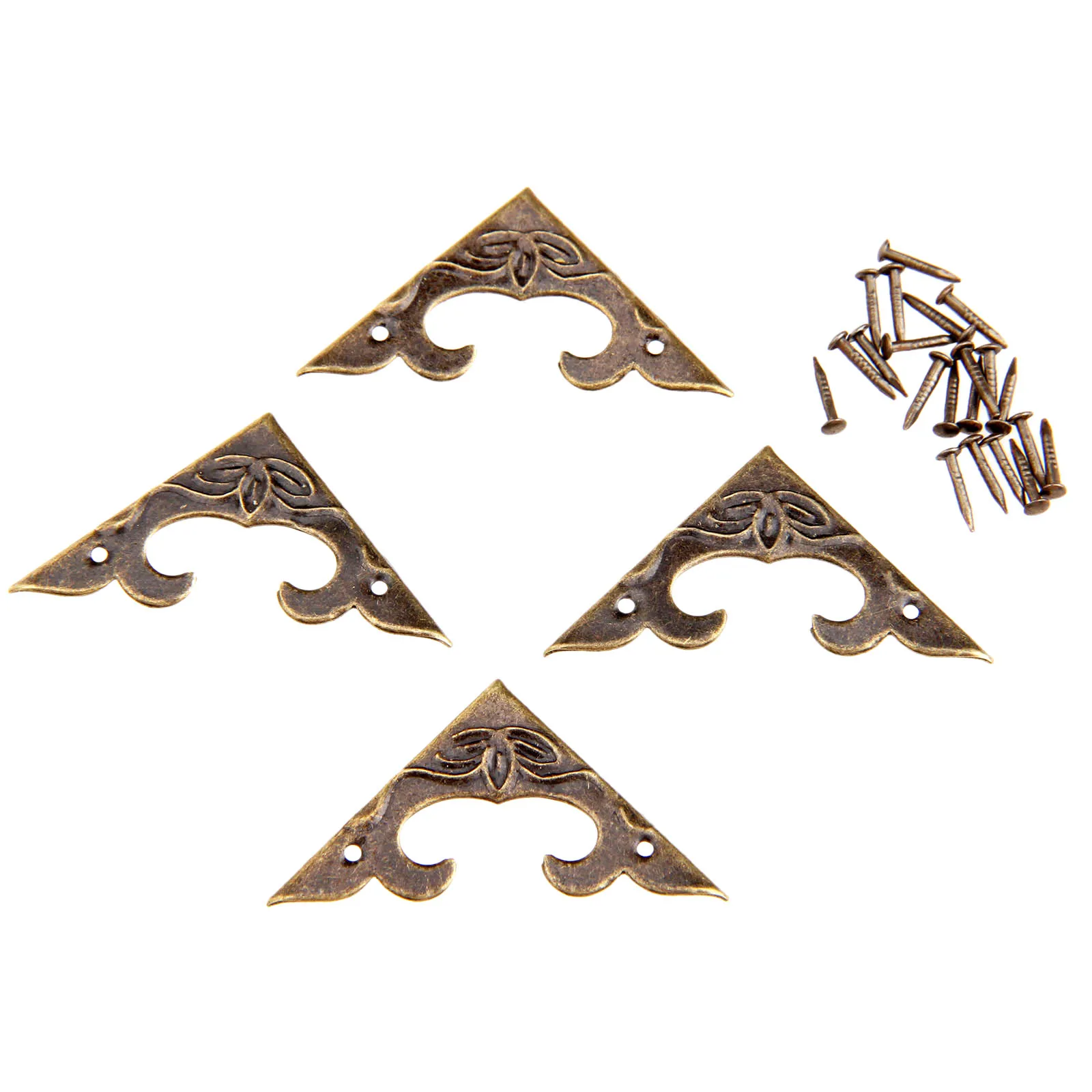 4pcs Corner Bracket Scrapbook Albums Jewelry Wooden Box Decorative Protector Crafts For Furniture Hardware
