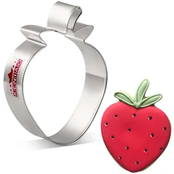 KENIAO Strawberry Cookie Cutter - 6.7 x 8.8 CM - Fruit Biscuit Fondant Bread Sandwich Mold - Stainless Steel